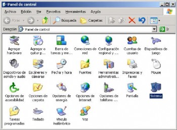 FOTOEn vista clsica, seleccionamos el icono de sistema